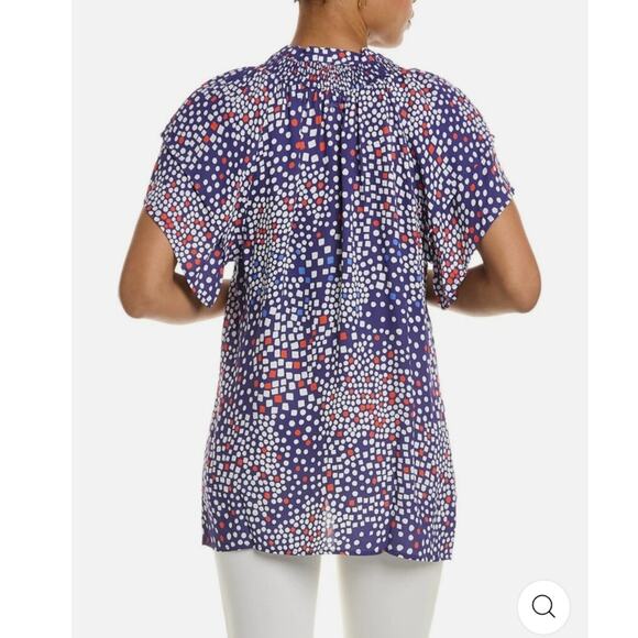 Tyler Boe Paige Flutter Sleeve Top in Blue Multi Small - Picture 2 of 9